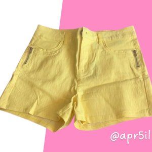 High Waisted Yellow Shorts